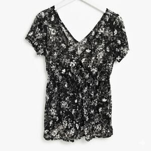 TORRID Black White Floral Lace Babydoll Blouse Top Womens Plus Size 0 (12)